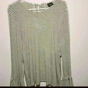 Women's Black & Cream Wallpapher Top XL #73